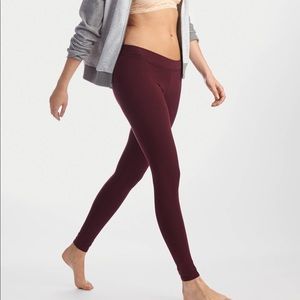 Aerie Mid Rise Maroon Leggings